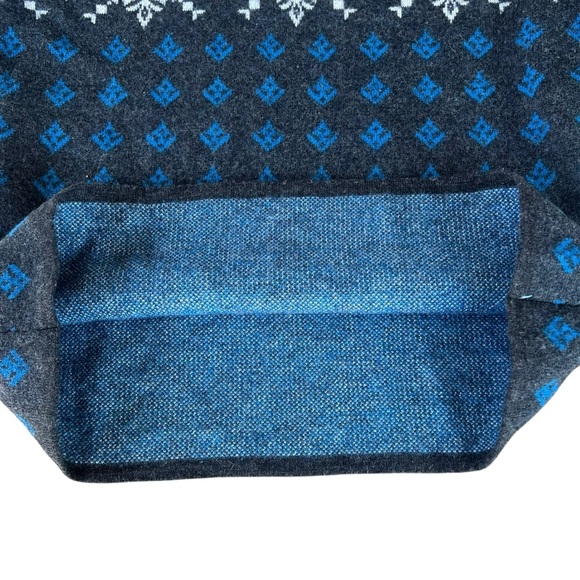 Neve Designs Snowflake Fair Isle Nordic 1/4 Zip Knit Wool Ski Sweater Large GUC - Picture 12 of 16